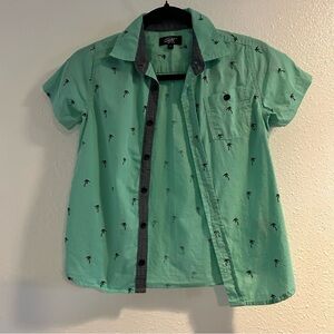 Eighty Eight Palm Print Button-Down Shirt Size 8